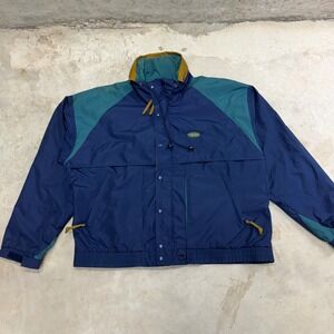 VTG Y2K Dunbrooke Images Colorblock Windbreaker Jacket XL Navy Teal Gold Outdoor
